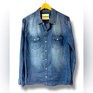 Carmar Denim Western Button Down‎ Shirt in size Small